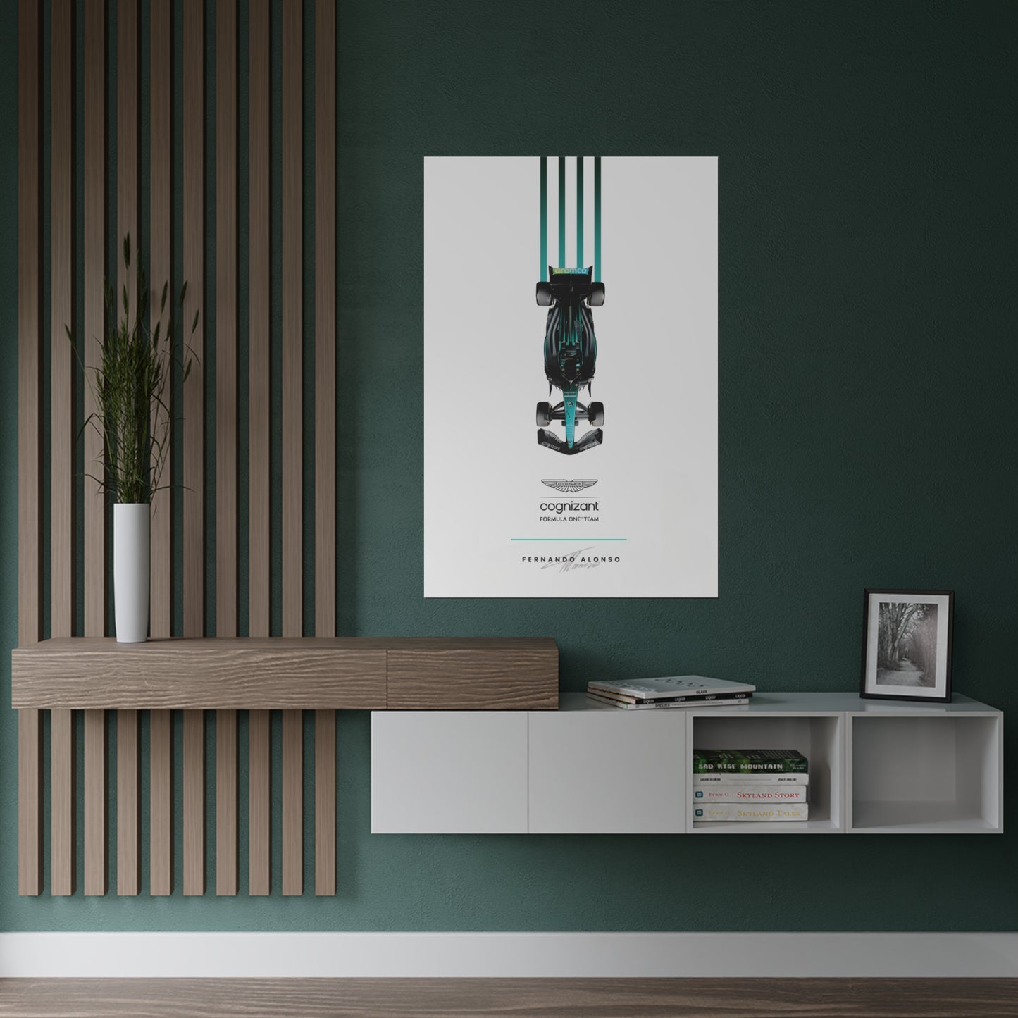 Aston Martin F1 inspired Satin Poster Fernando Alonso Home Decor for F1 Fans