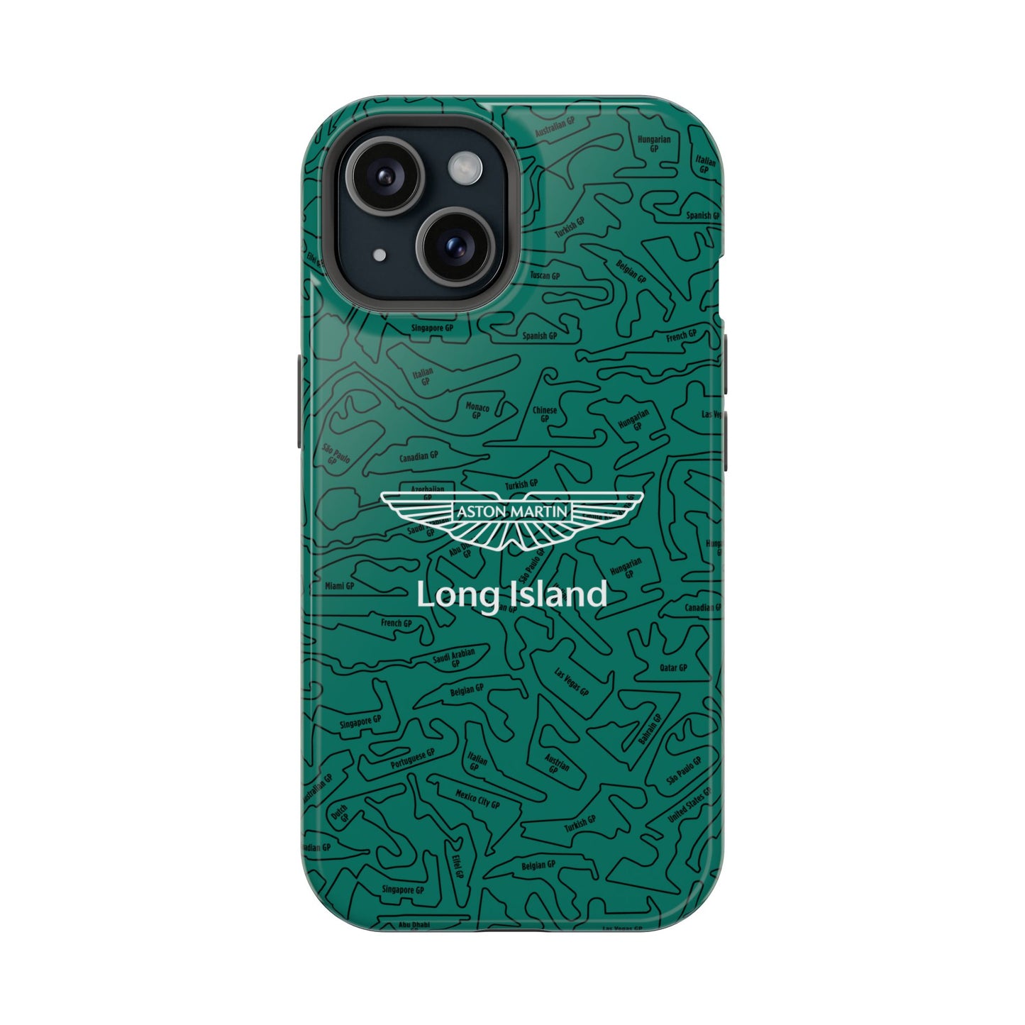 Aston Martin Long Island F1 race Track Inspired Impact-Resistant Phone Case