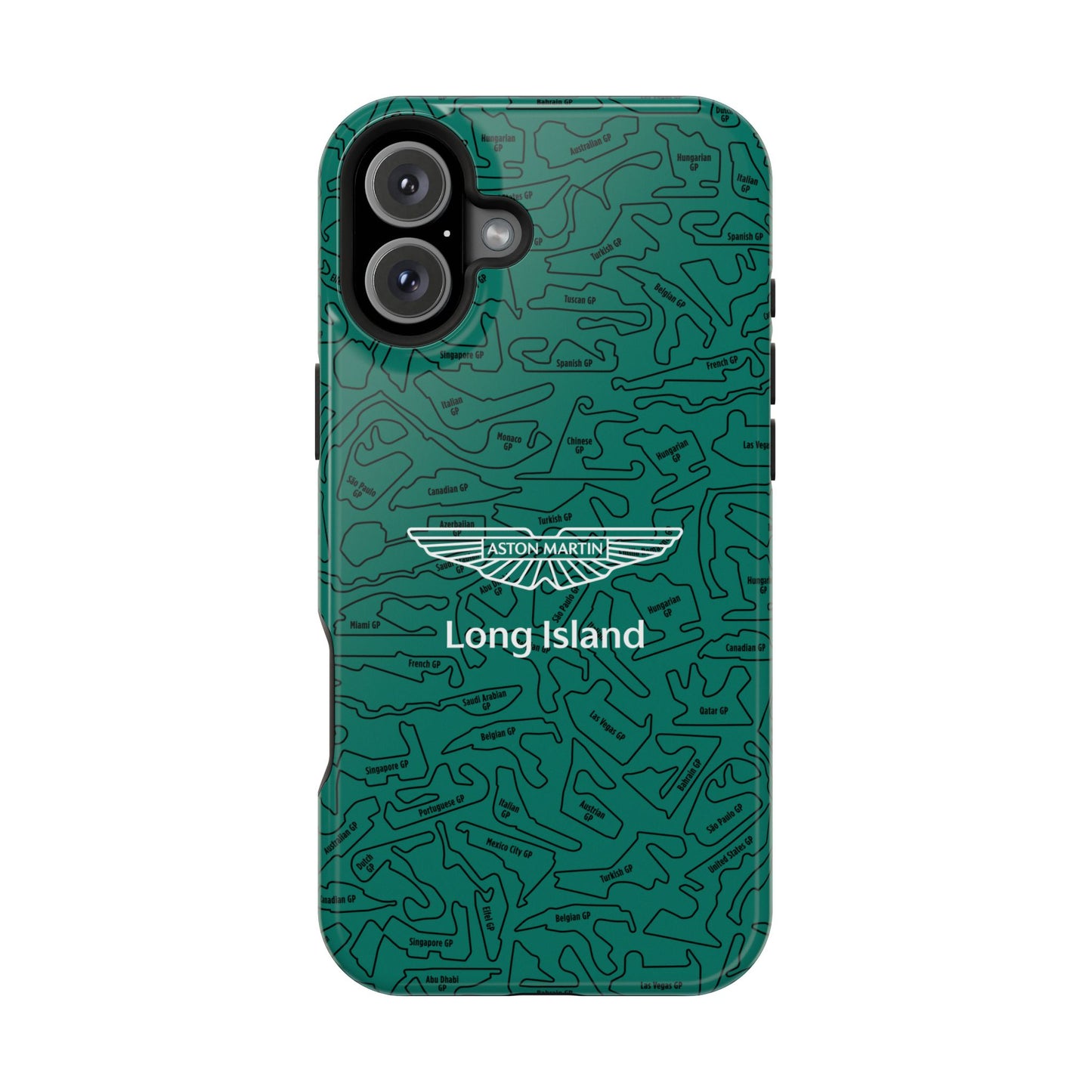Aston Martin Long Island F1 race Track Inspired Impact-Resistant Phone Case