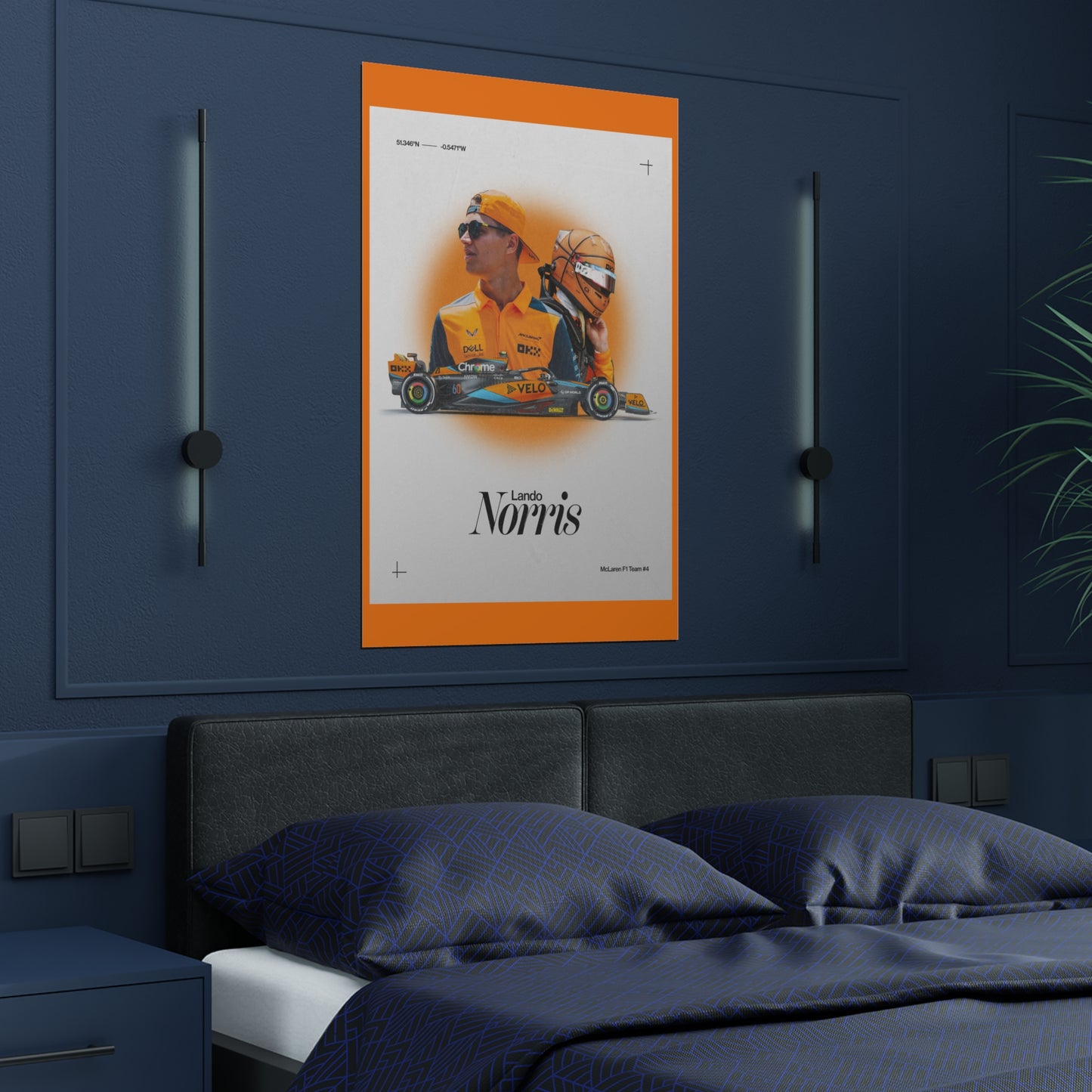 McLaren F1 inspired Lando Norris Satin Poster Home Decor for F1 Fans