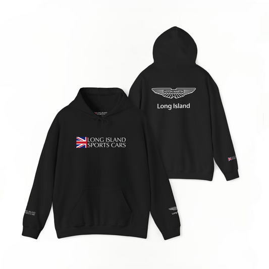 Long Island Sports Cars|Aston Martin Long Island Fleece Hoodie for Car Enthusiasts