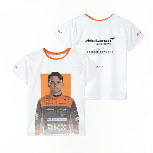 Kids Sports Jersey - Oscar Piastri Formula 1 inspired Design for Young Speed Enthusiasts
