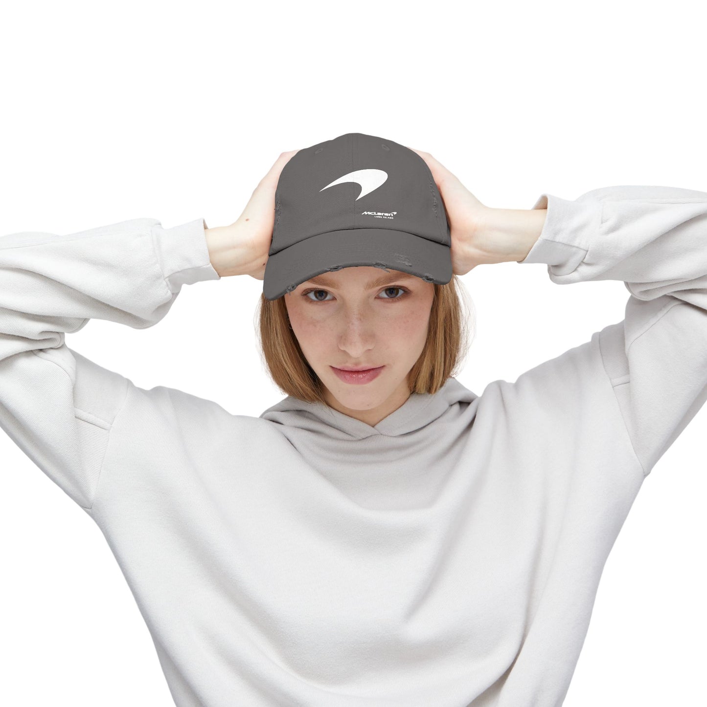 McLaren Long Island / Speedmark Unisex Distressed Cap / G/W