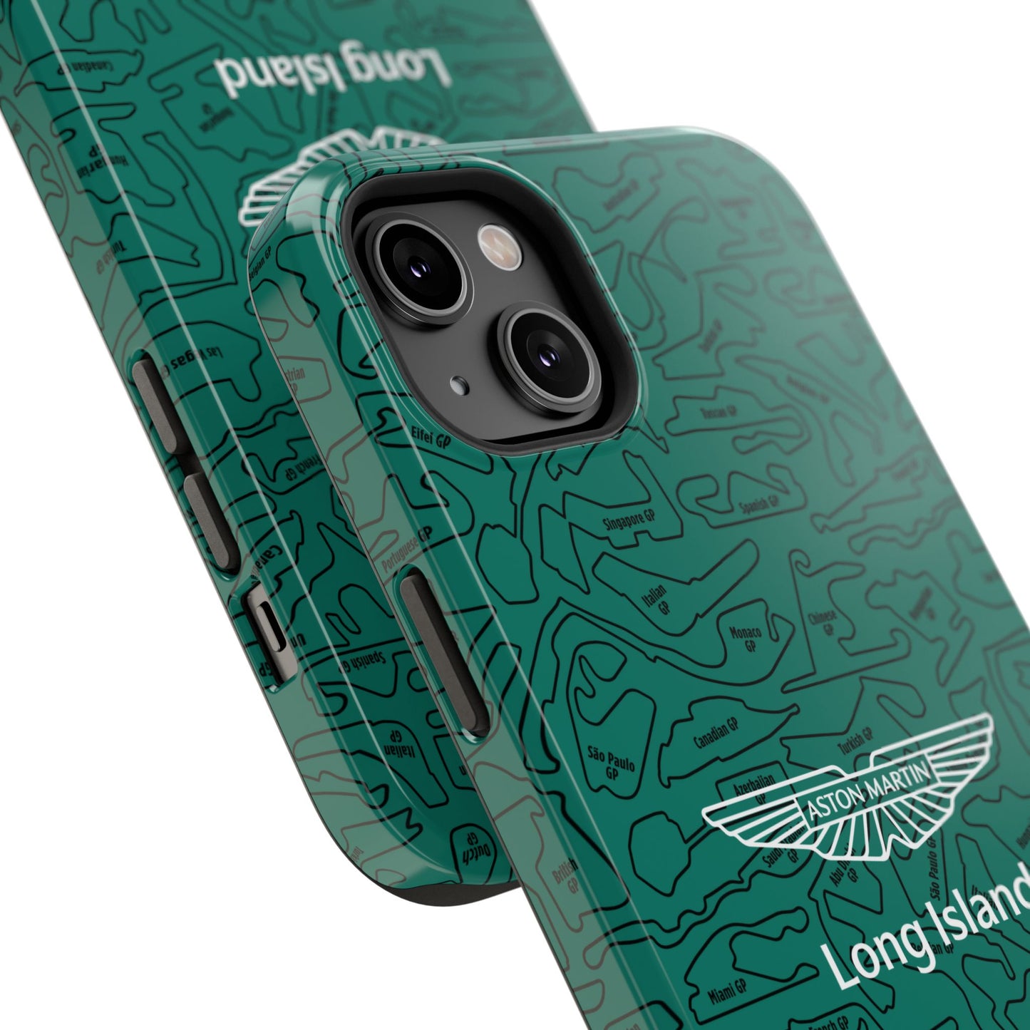 Aston Martin Long Island F1 race Track Inspired Impact-Resistant Phone Case