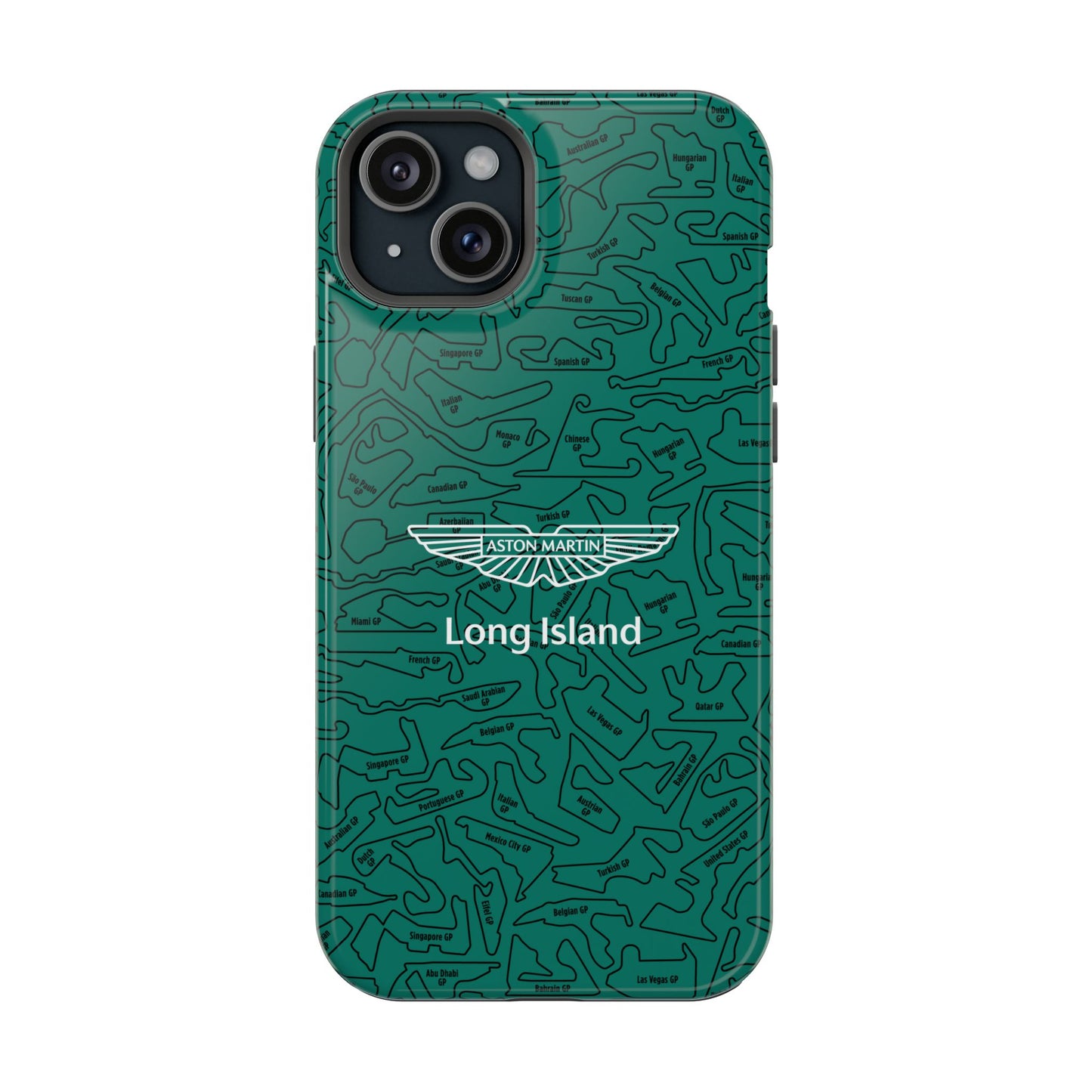 Aston Martin Long Island F1 race Track Inspired Impact-Resistant Phone Case