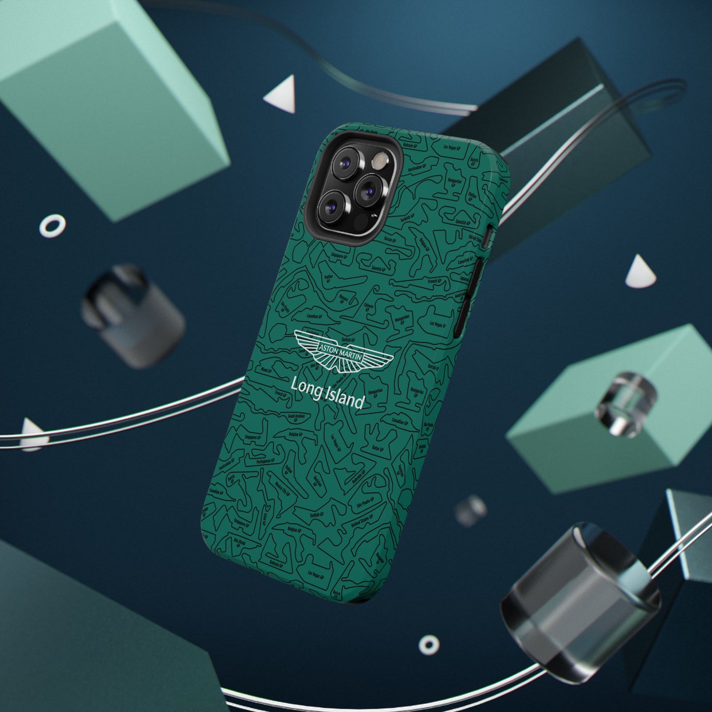 Aston Martin Long Island F1 race Track Inspired Impact-Resistant Phone Case