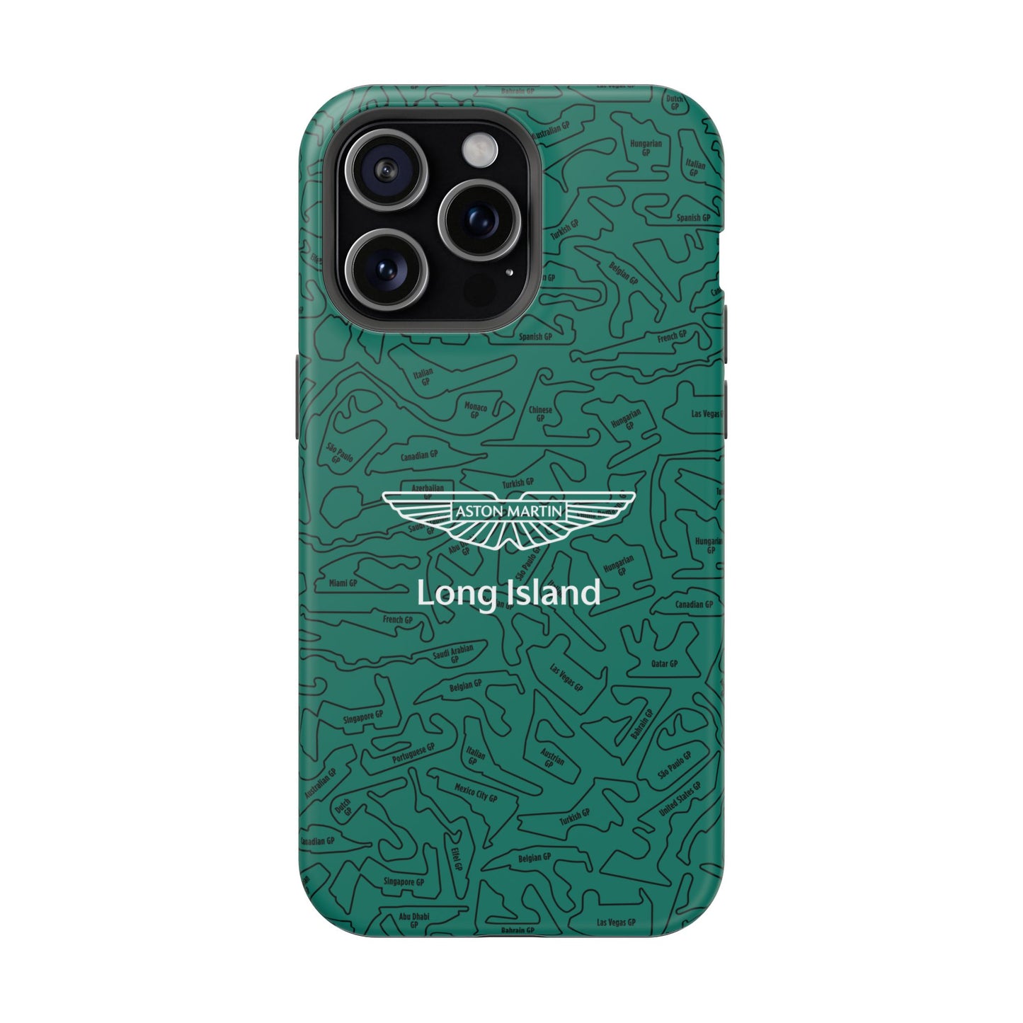 Aston Martin Long Island F1 race Track Inspired Impact-Resistant Phone Case