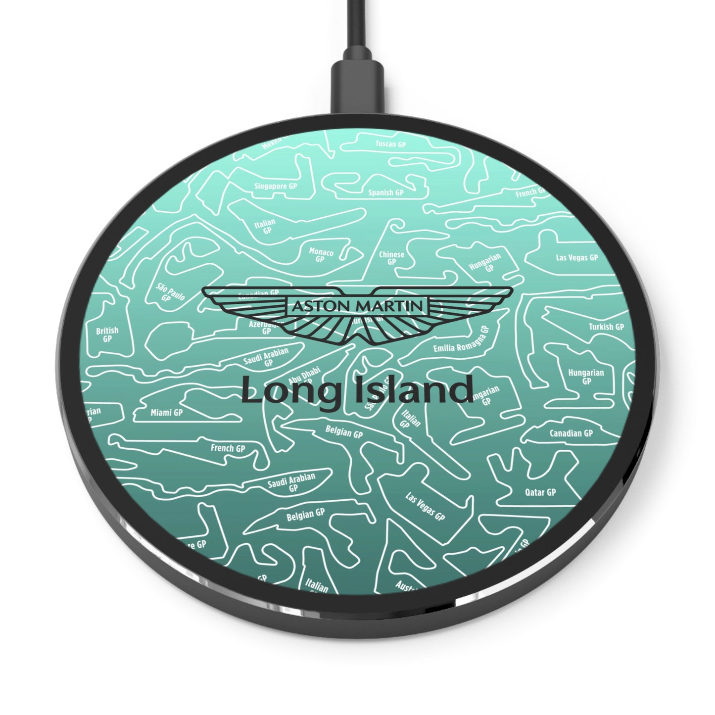 Aston Martin Long island F1 Race Tracks Wireless Charger - Fast Charging Pad
