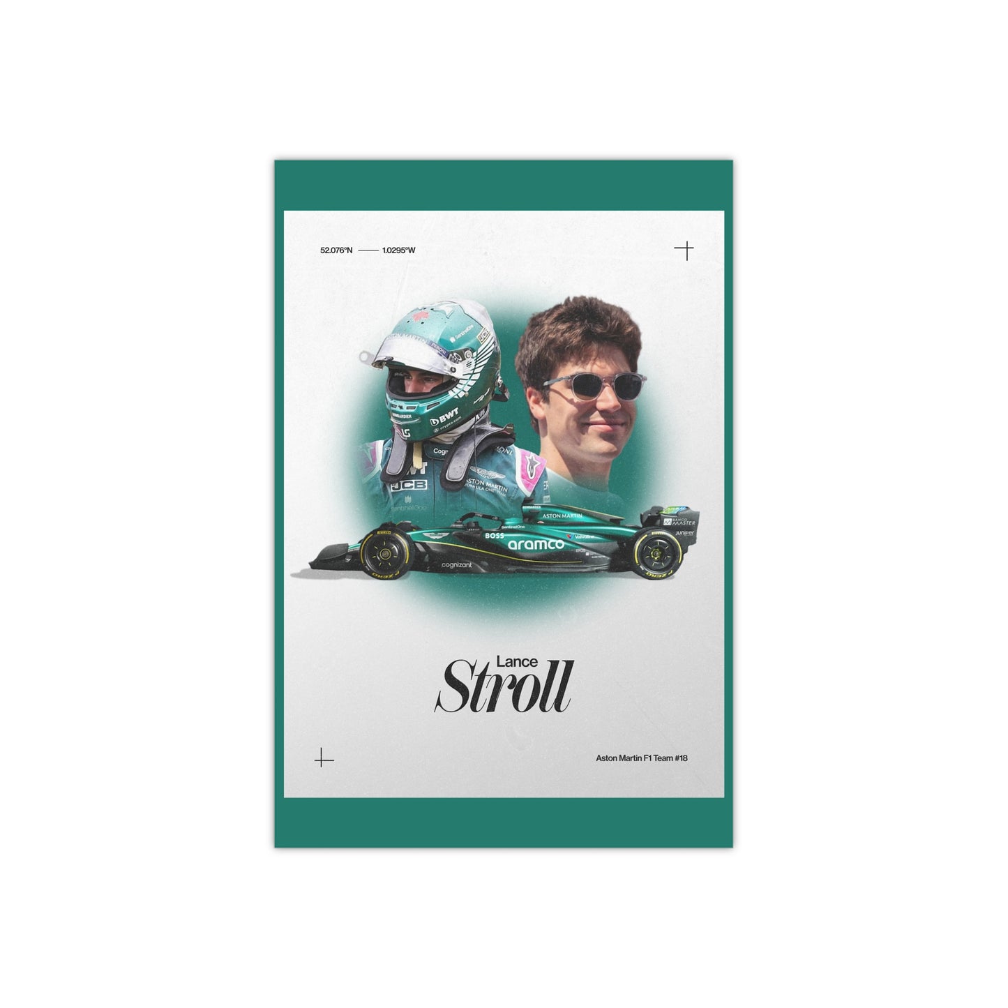 Aston Martin F1 inspired Lance Stroll Satin Poster Home Decor for F1 Fans