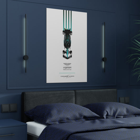 Aston Martin F1 inspired Satin Poster Fernando Alonso Home Decor for F1 Fans