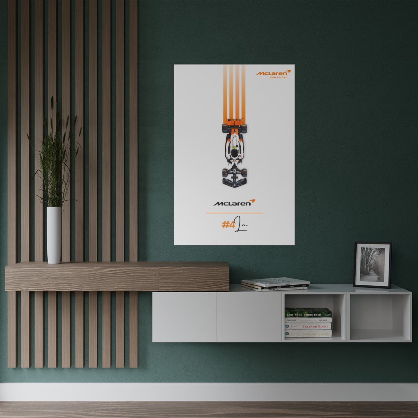 McLaren Long island F1 inspired Satin Poster Lando Norris Home Decor for F1 Fans