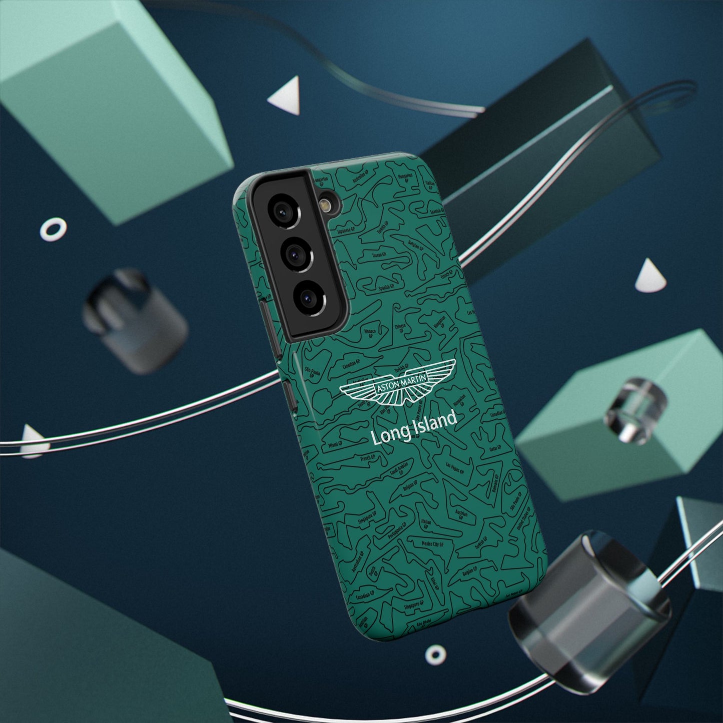 Aston Martin Long Island F1 race Track Inspired Impact-Resistant Phone Case