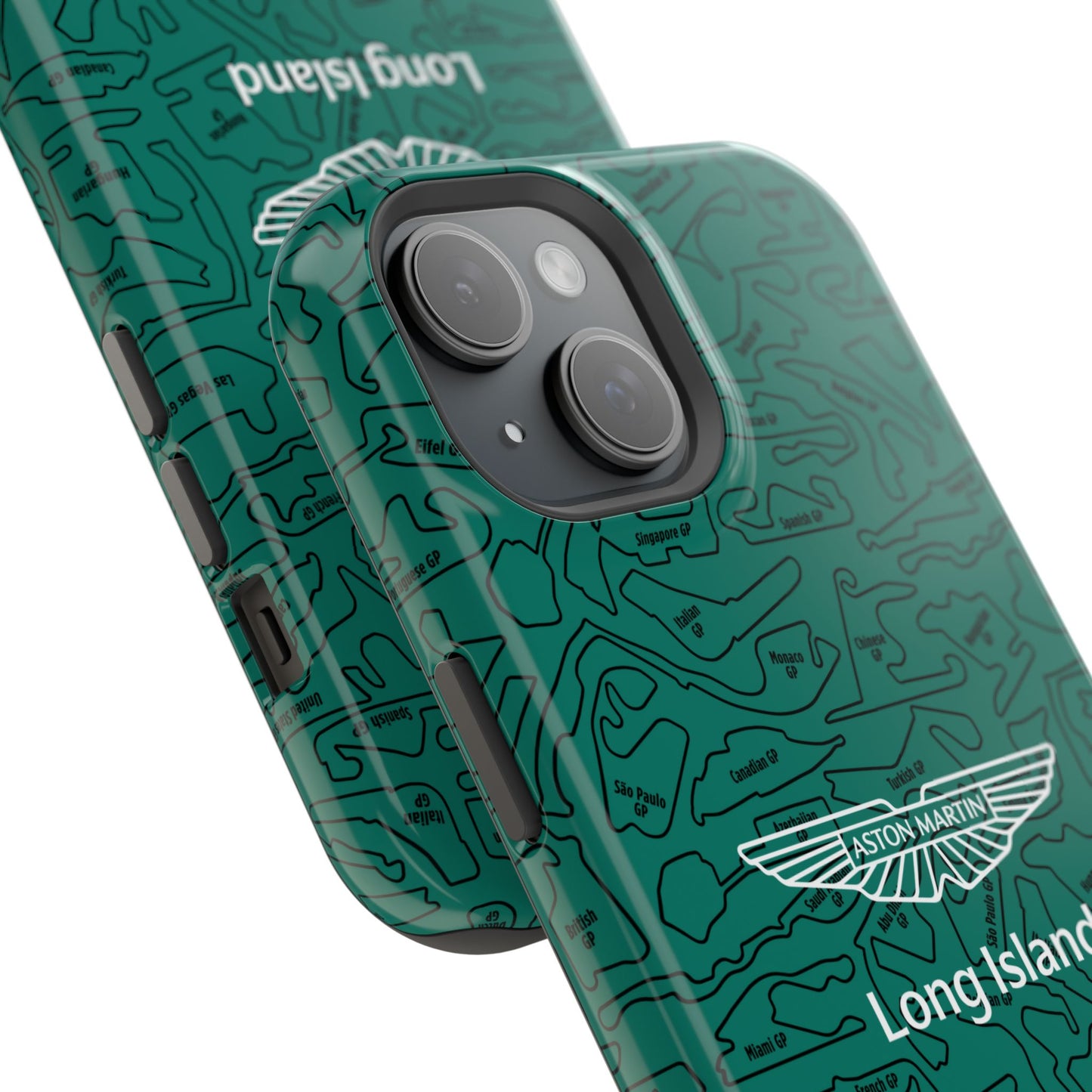 Aston Martin Long Island F1 race Track Inspired Impact-Resistant Phone Case