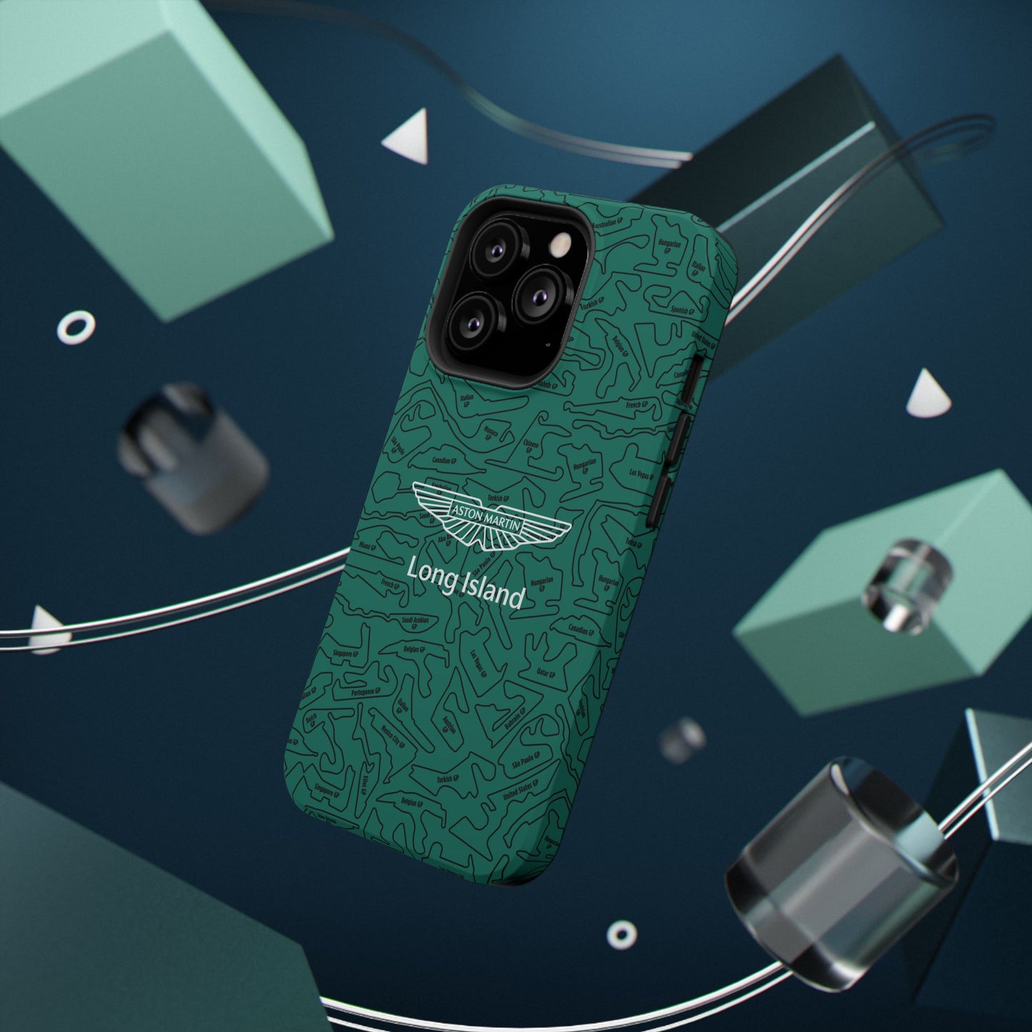Aston Martin Long Island F1 race Track Inspired Impact-Resistant Phone Case