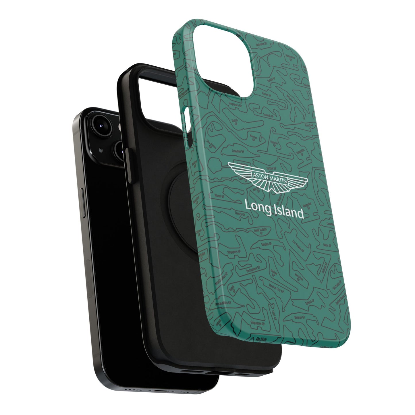 Aston Martin Long Island F1 race Track Inspired Impact-Resistant Phone Case