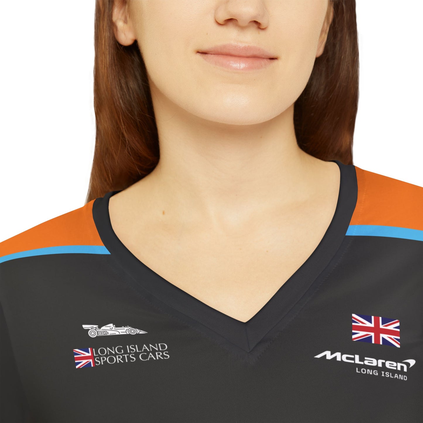 McLaren Long Island Long Sleeve V-Neck Shirt Performance Top for Women