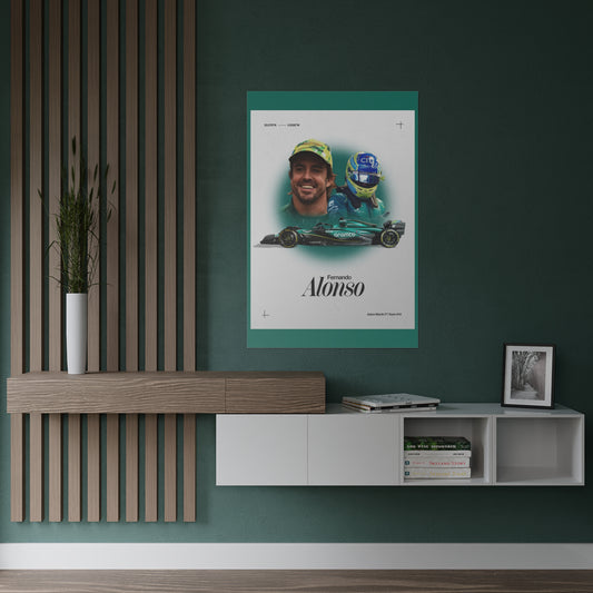 Aston Martin F1 inspired Fernando Alonso Satin Poster Home Decor for F1 Fans