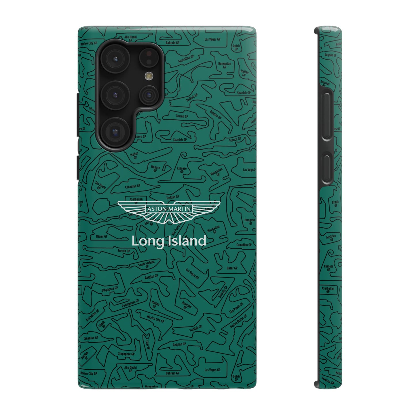 Aston Martin Long Island F1 race Track Inspired Impact-Resistant Phone Case