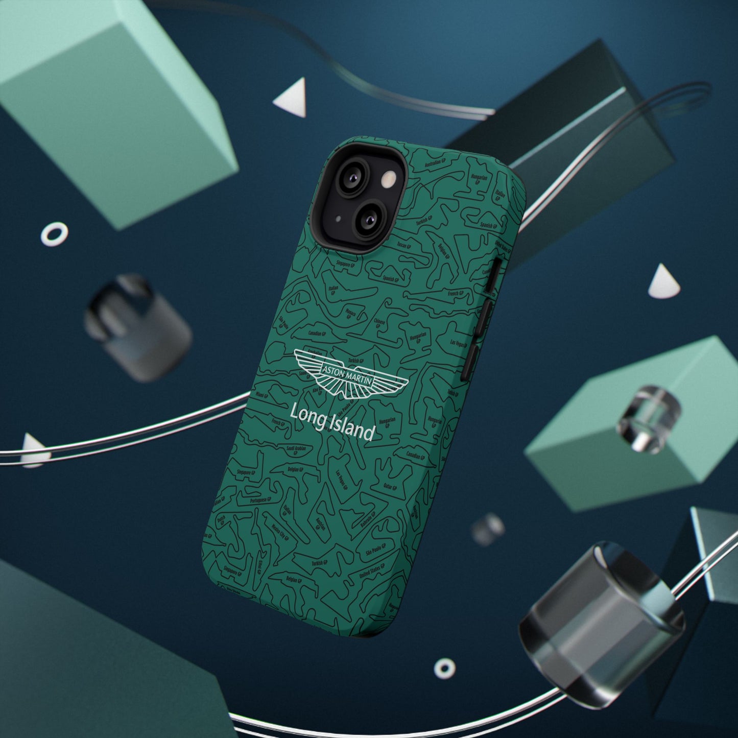 Aston Martin Long Island F1 race Track Inspired Impact-Resistant Phone Case