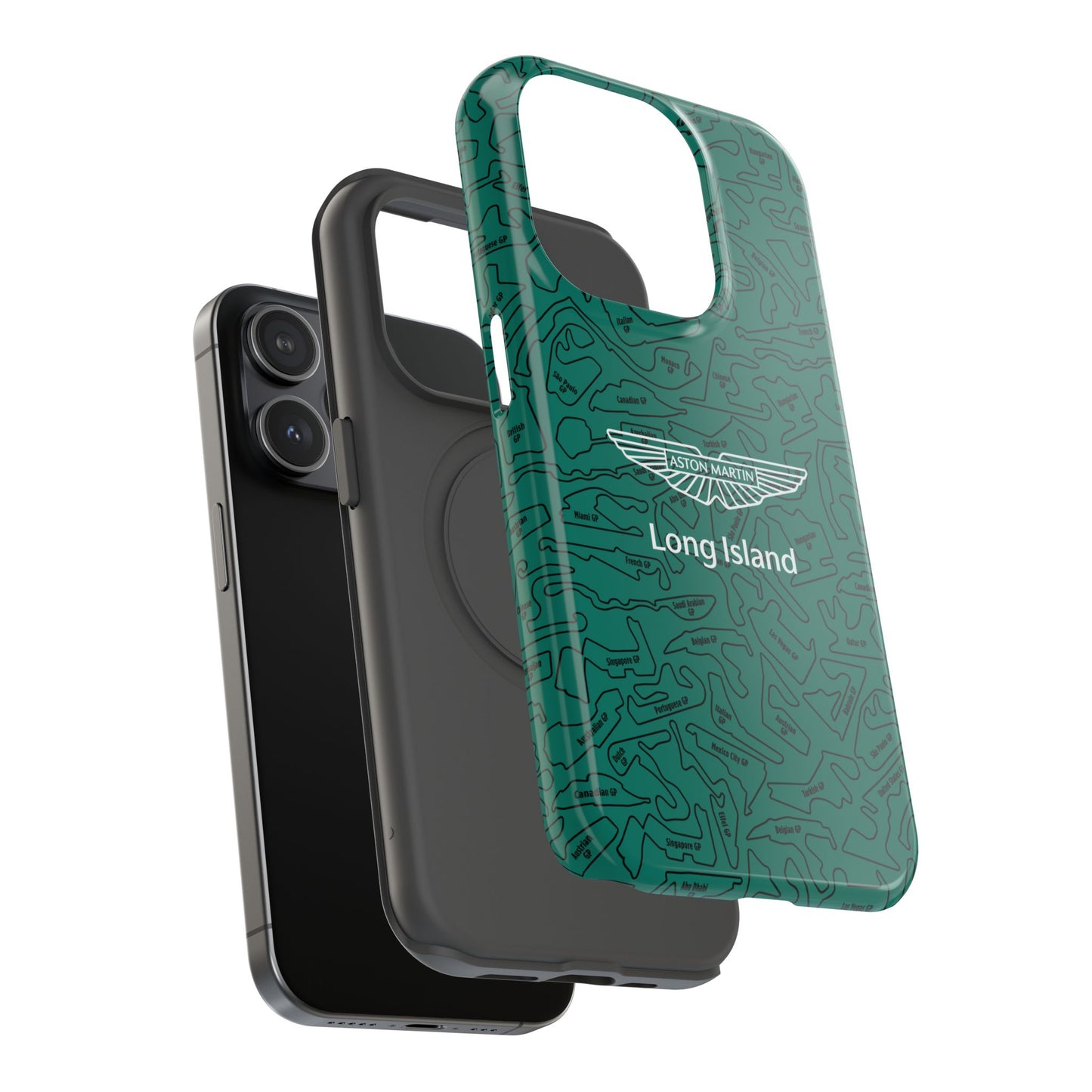 Aston Martin Long Island F1 race Track Inspired Impact-Resistant Phone Case