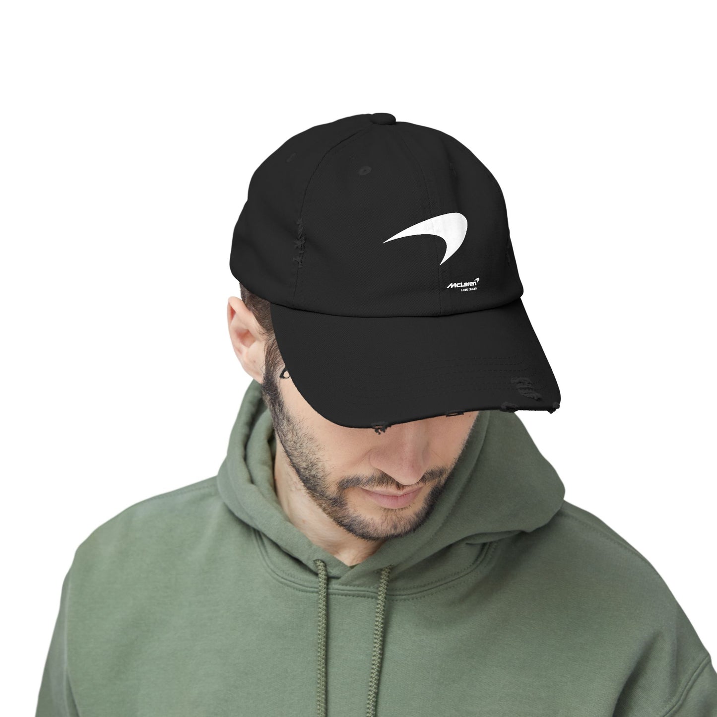 McLaren Long Island / Speedmark Unisex Distressed Cap / B/W