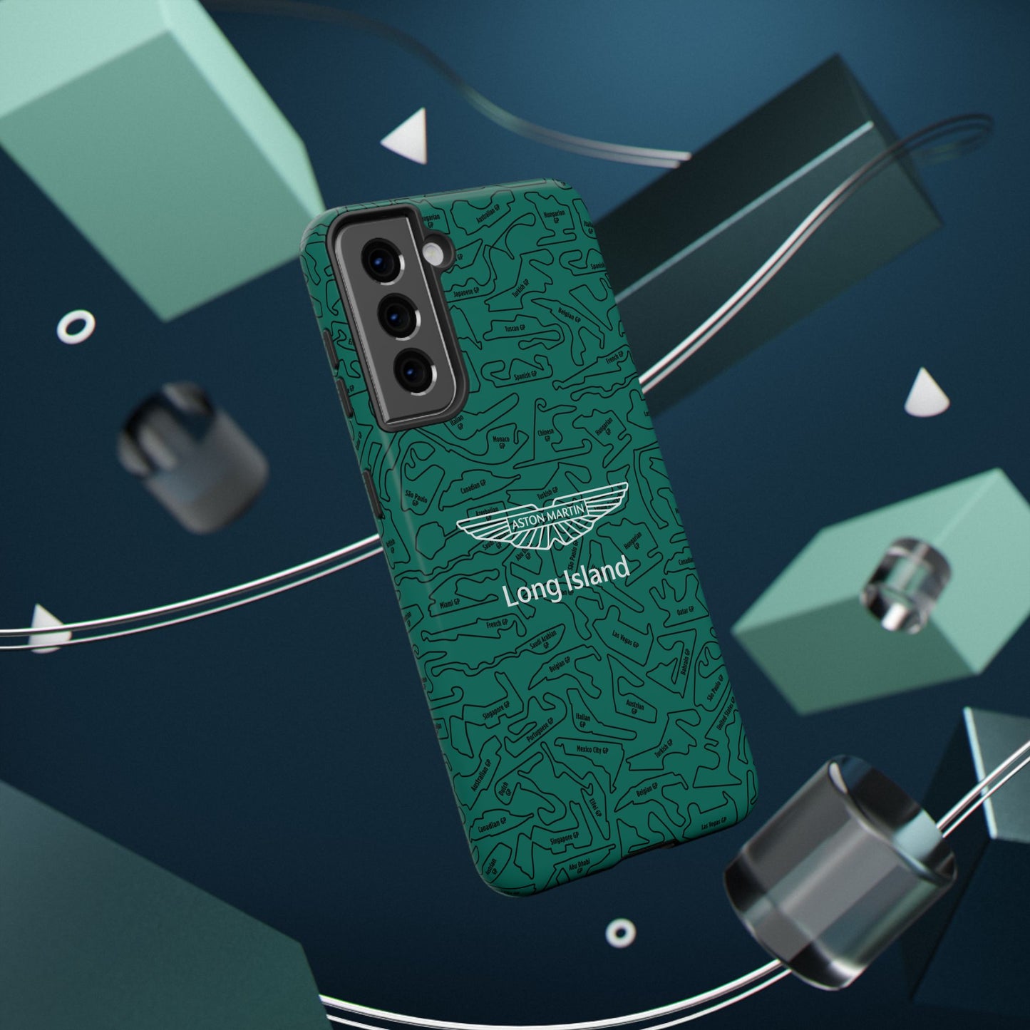 Aston Martin Long Island F1 race Track Inspired Impact-Resistant Phone Case