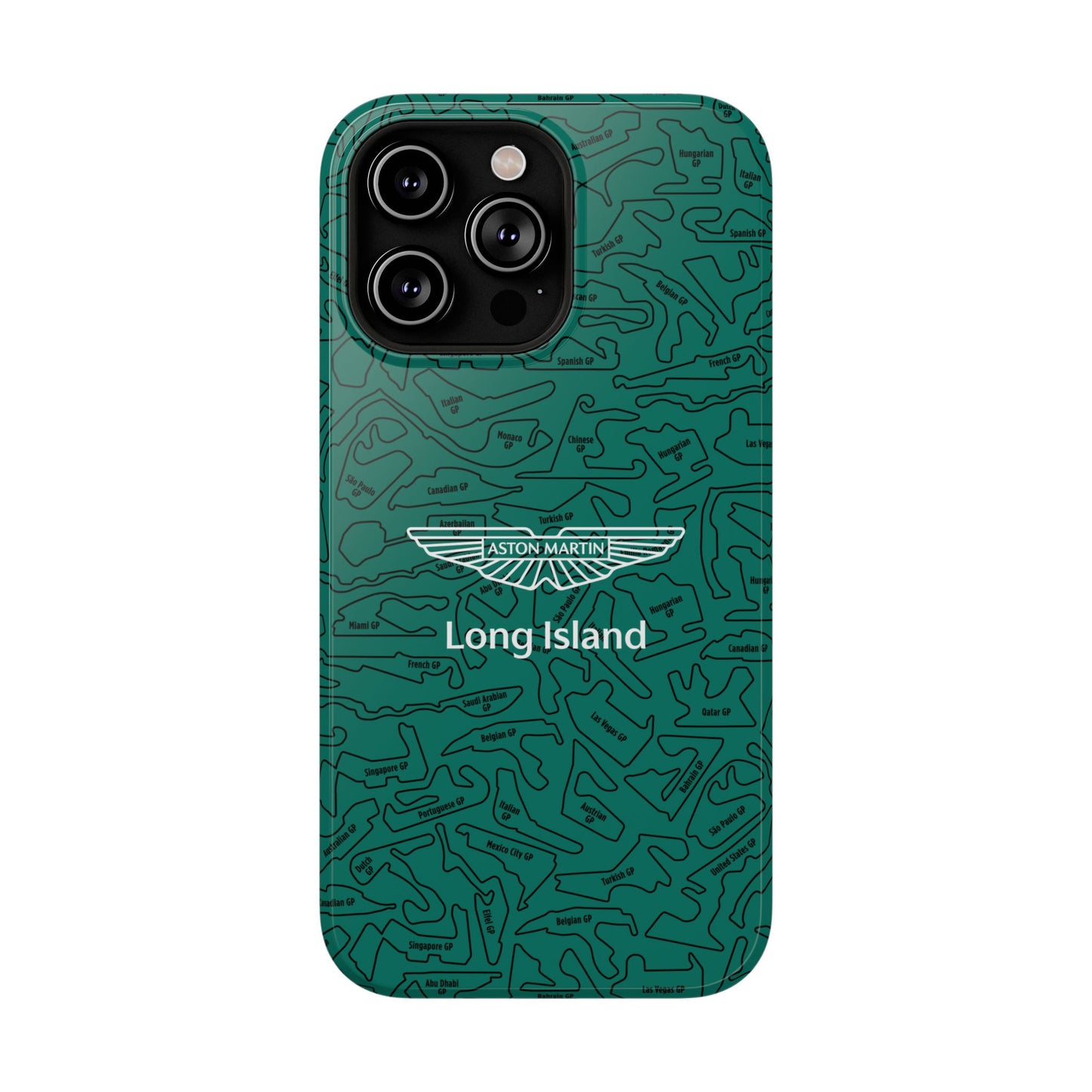 Aston Martin Long Island F1 race Track Inspired Impact-Resistant Phone Case