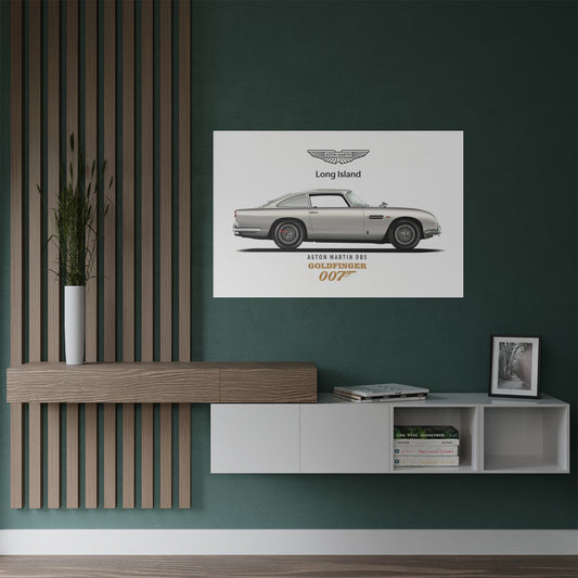 Aston Martin Long Island DB5 Goldfinger 007 inspired (W) Satin Poster