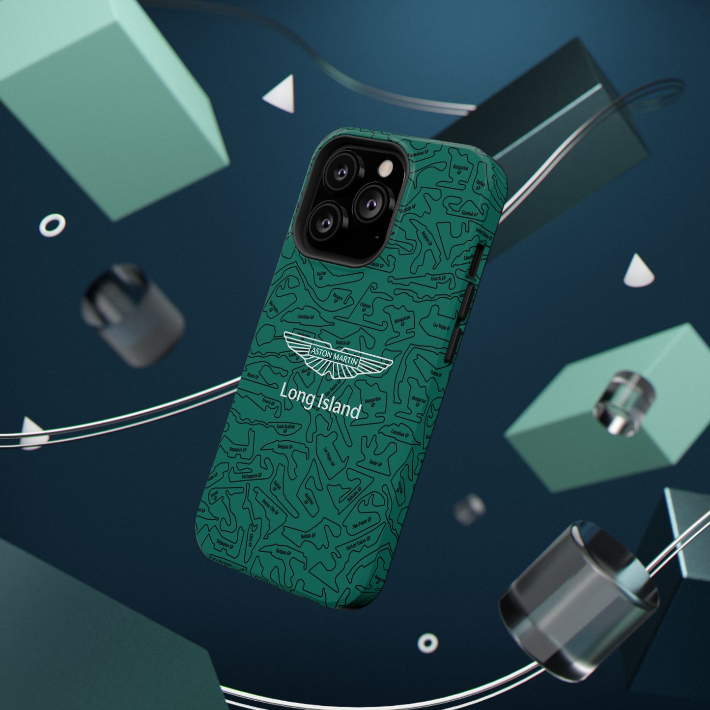 Aston Martin Long Island F1 race Track Inspired Impact-Resistant Phone Case