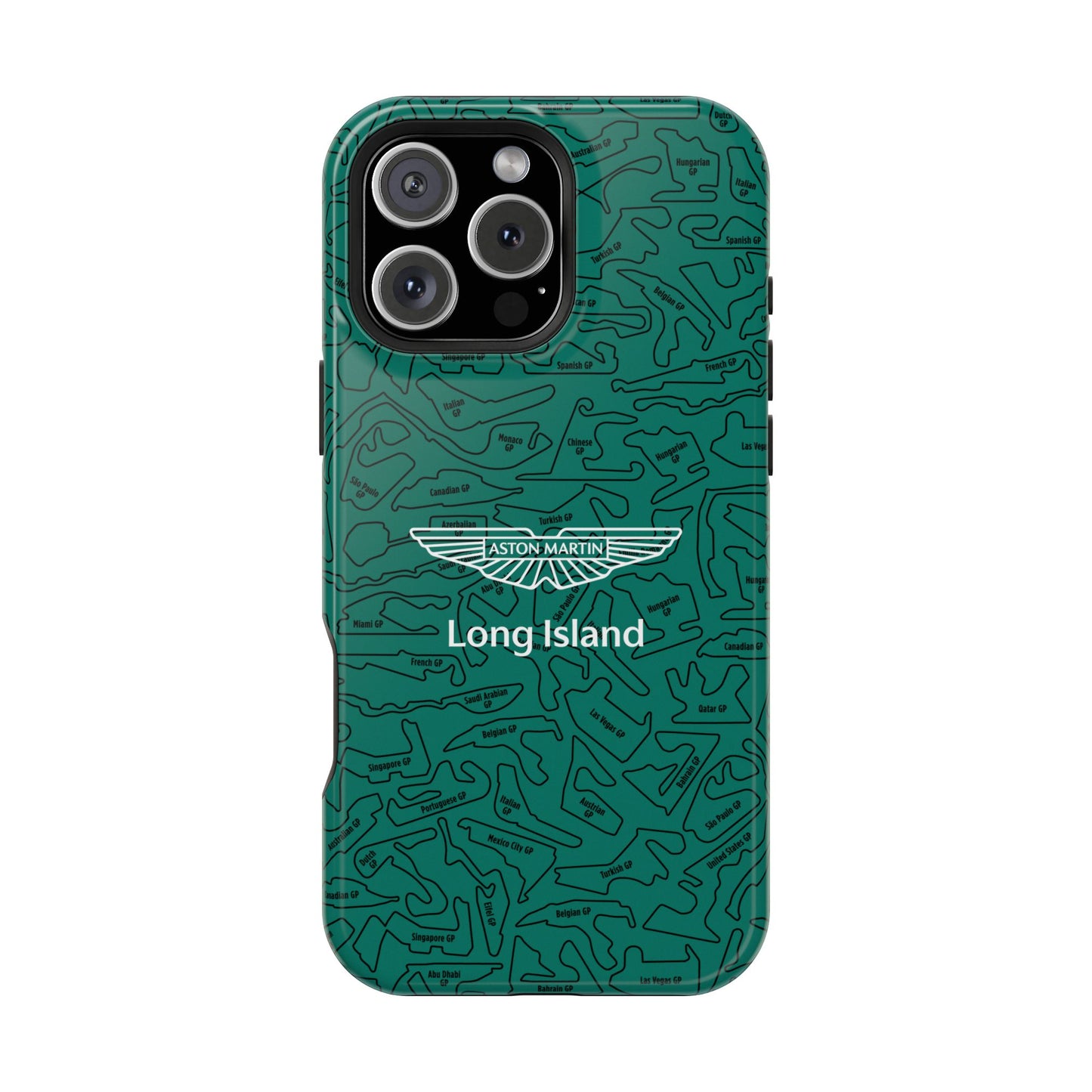 Aston Martin Long Island F1 race Track Inspired Impact-Resistant Phone Case