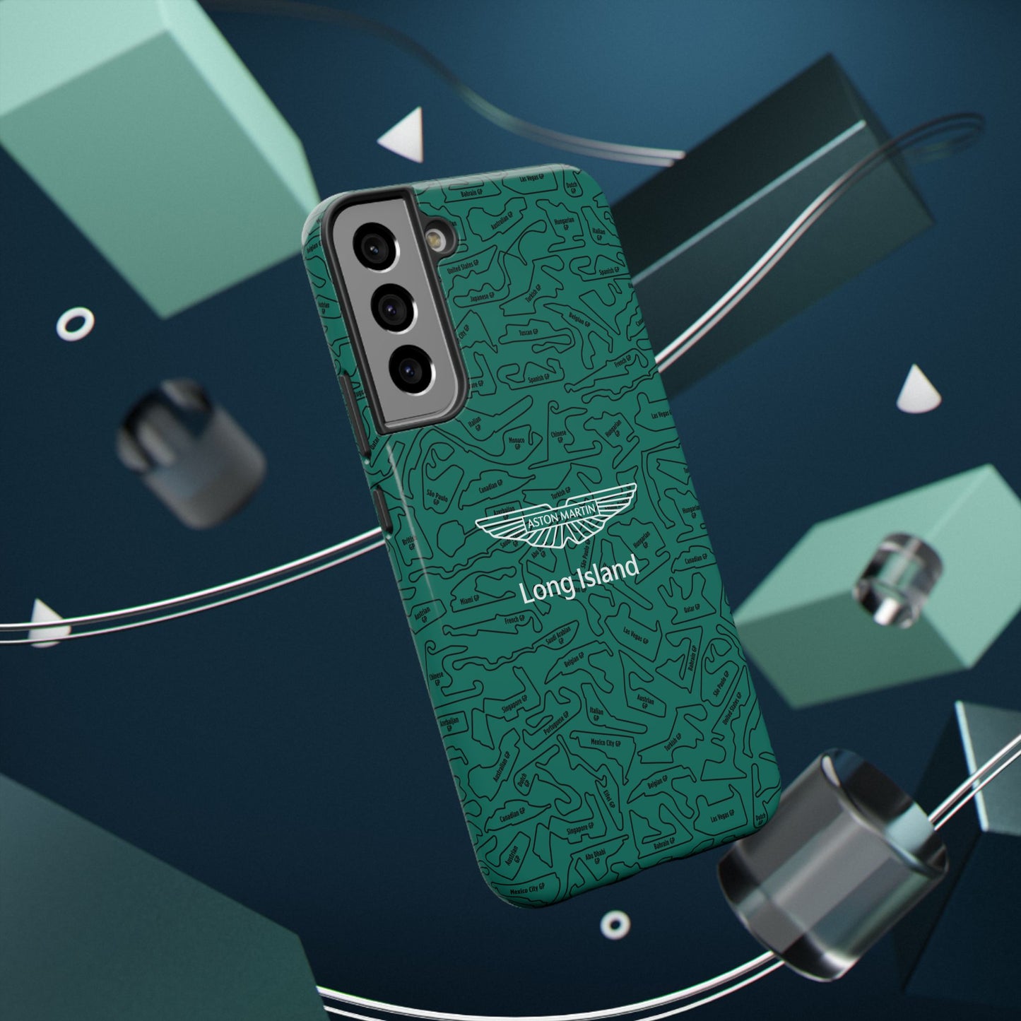 Aston Martin Long Island F1 race Track Inspired Impact-Resistant Phone Case