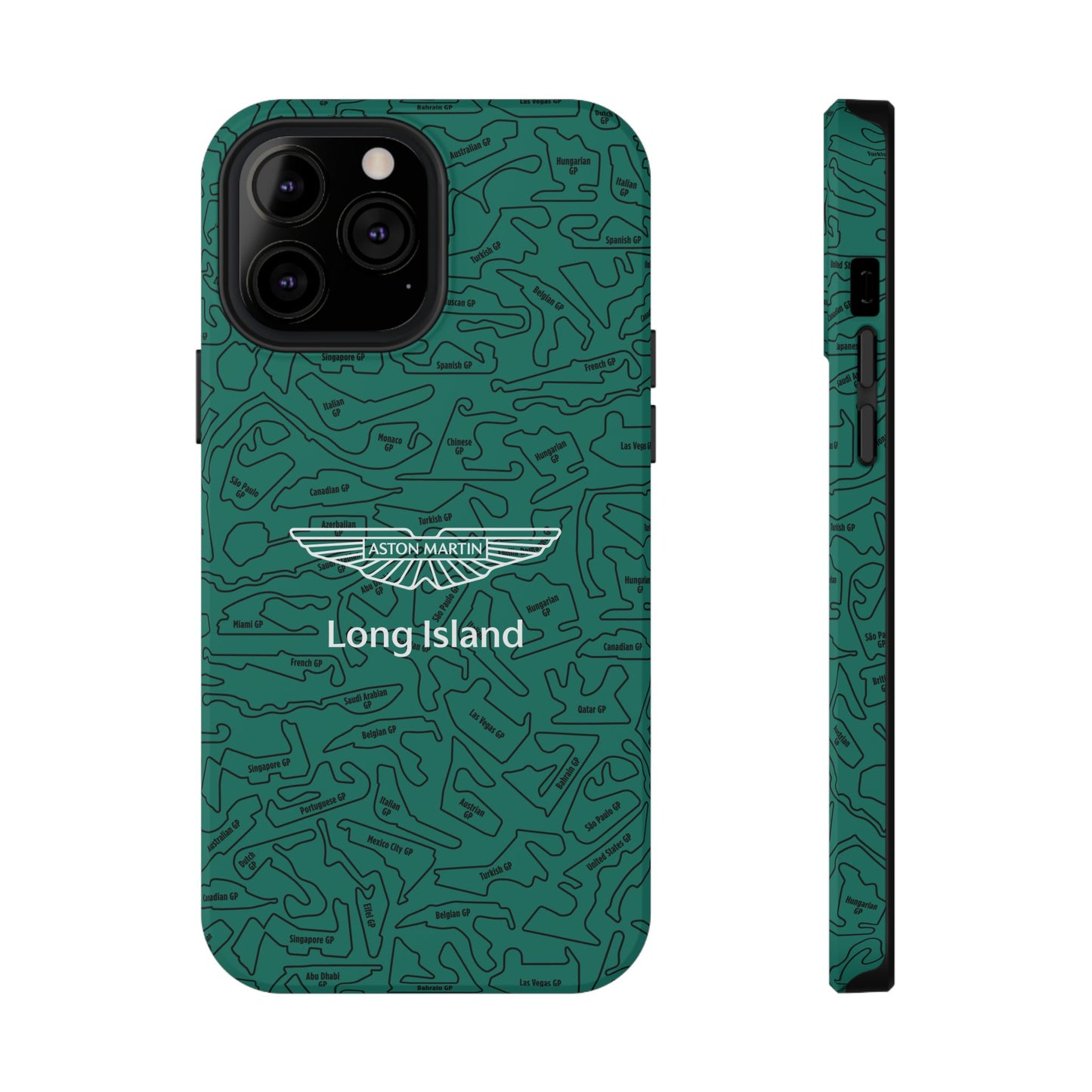 Aston Martin Long Island F1 race Track Inspired Impact-Resistant Phone Case