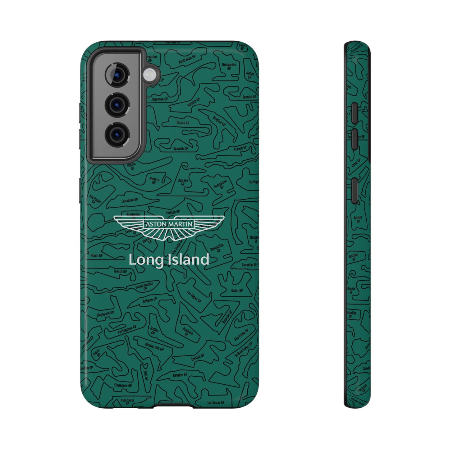 Aston Martin Long Island F1 race Track Inspired Impact-Resistant Phone Case