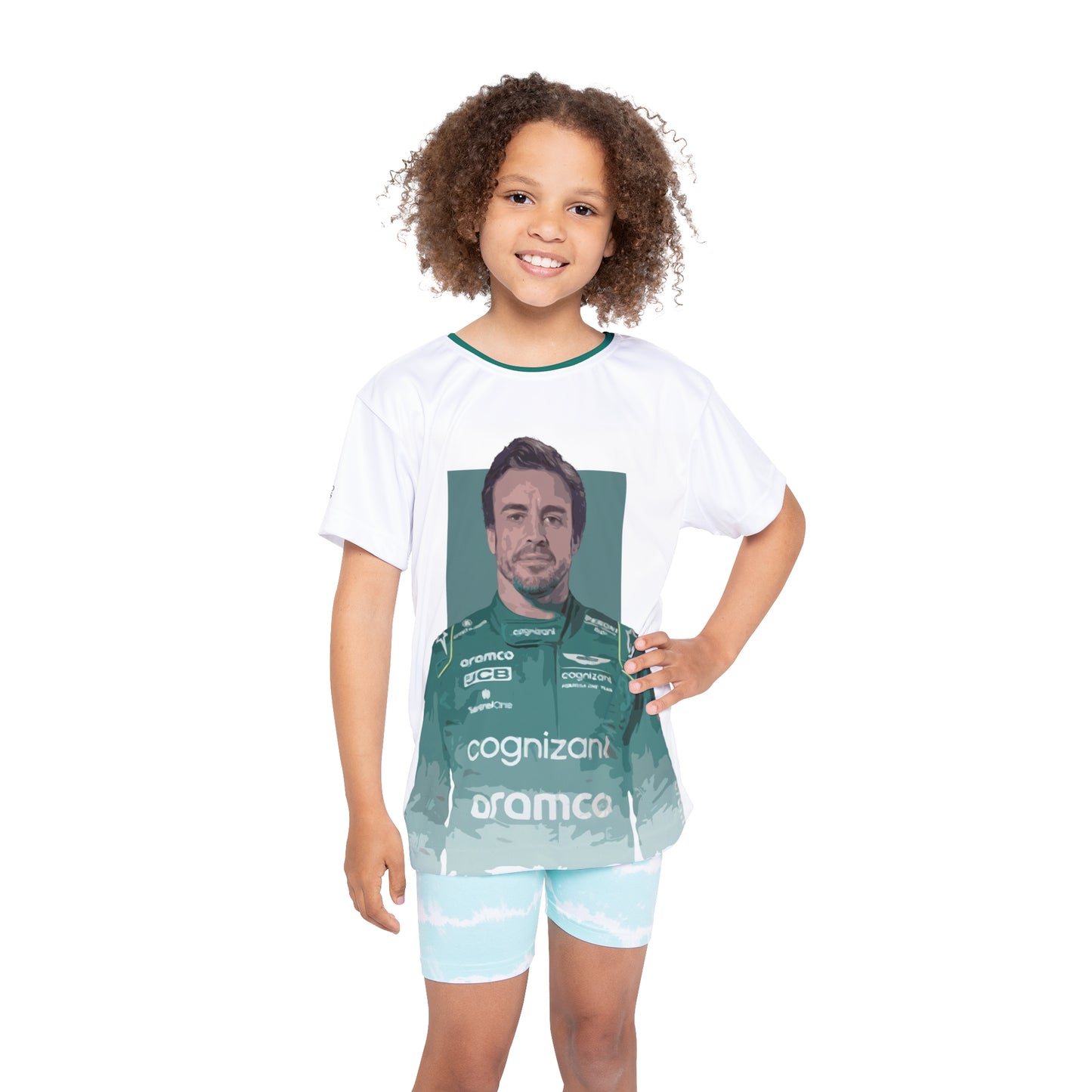 Kids Sports Jersey -Fernando Alonso Formula 1 inspired Design for Young Speed Enthusiasts