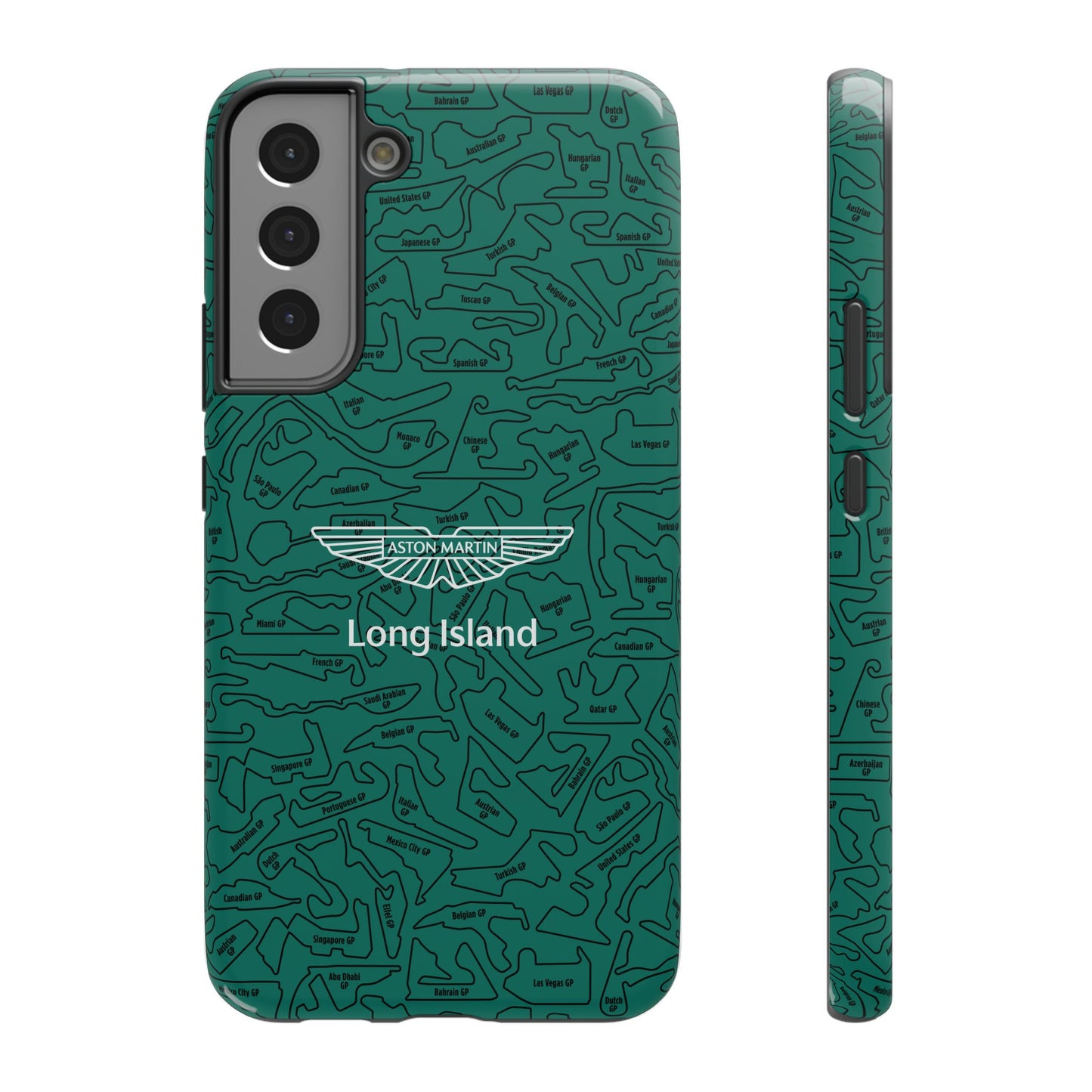 Aston Martin Long Island F1 race Track Inspired Impact-Resistant Phone Case