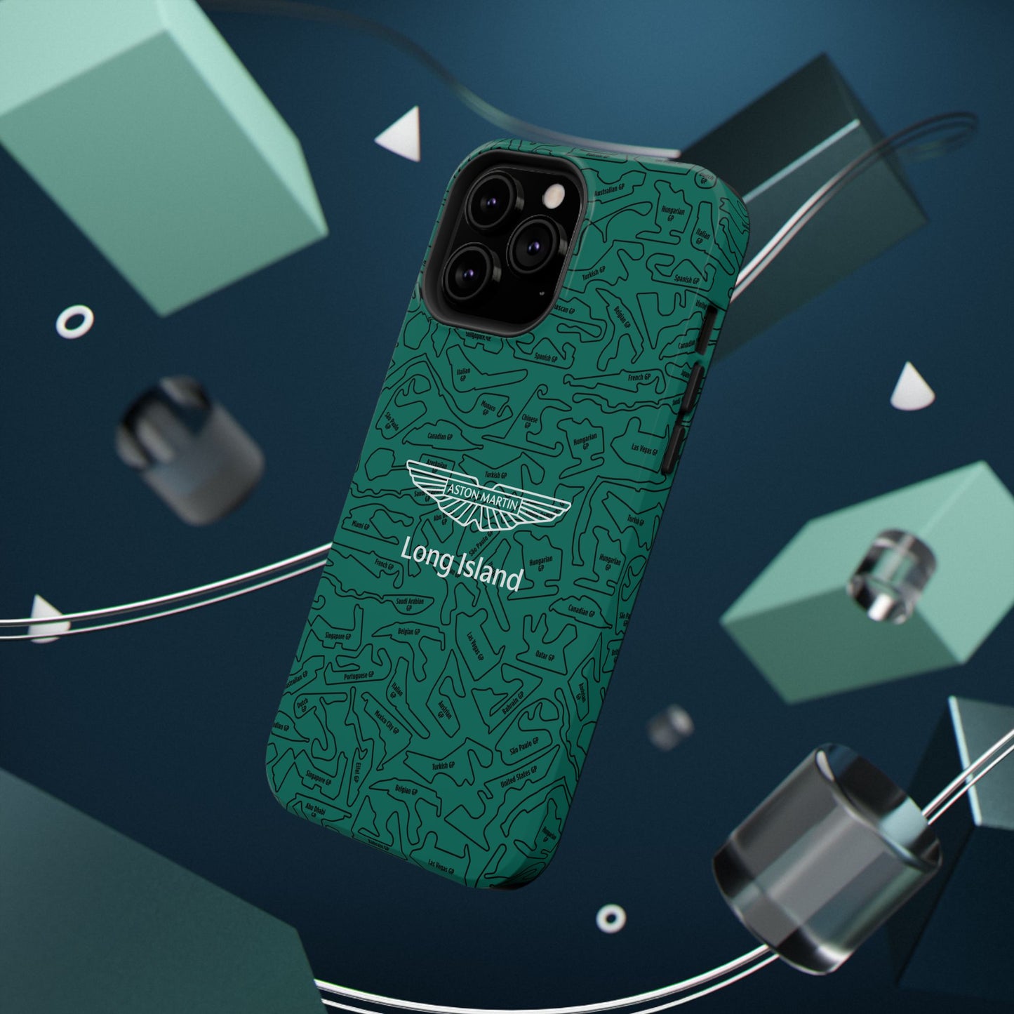 Aston Martin Long Island F1 race Track Inspired Impact-Resistant Phone Case