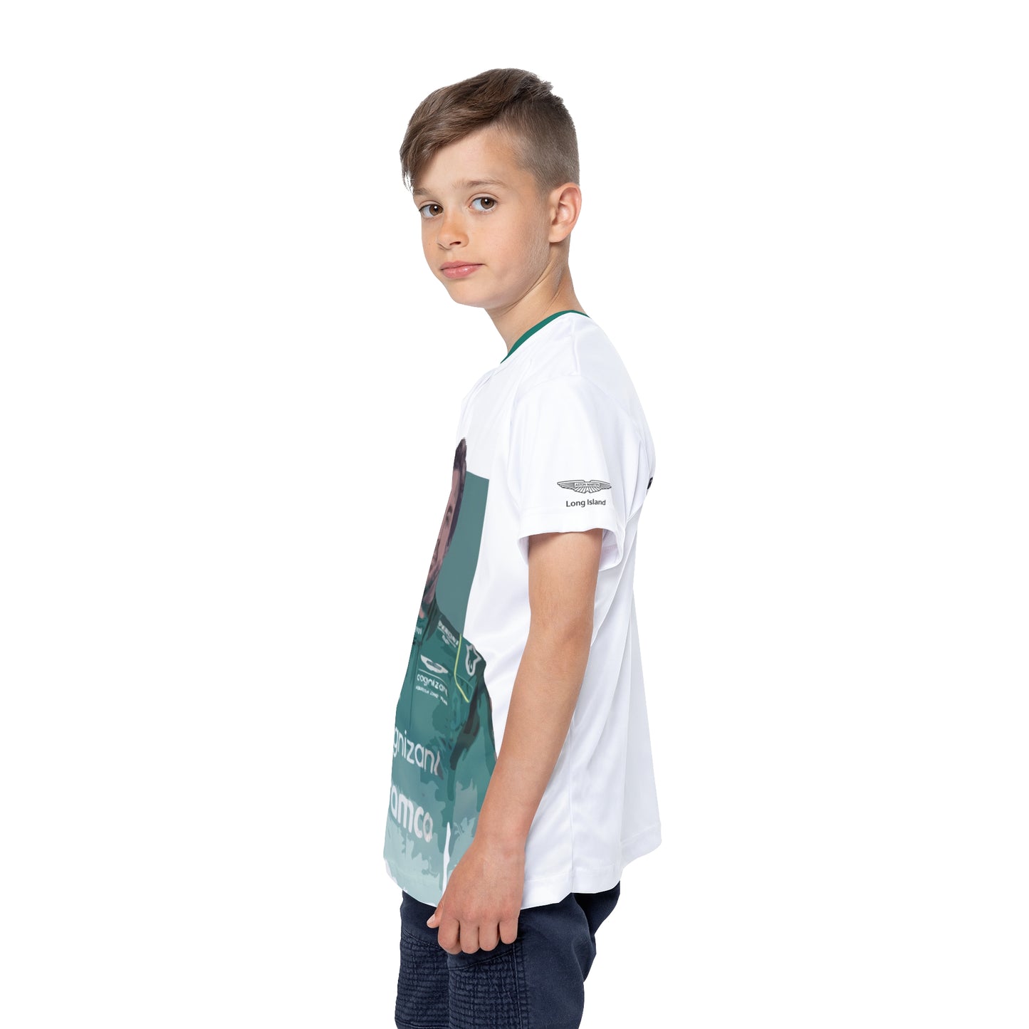 Kids Sports Jersey -Fernando Alonso Formula 1 inspired Design for Young Speed Enthusiasts