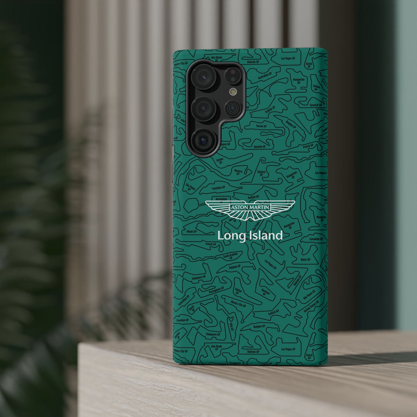 Aston Martin Long Island F1 race Track Inspired Impact-Resistant Phone Case