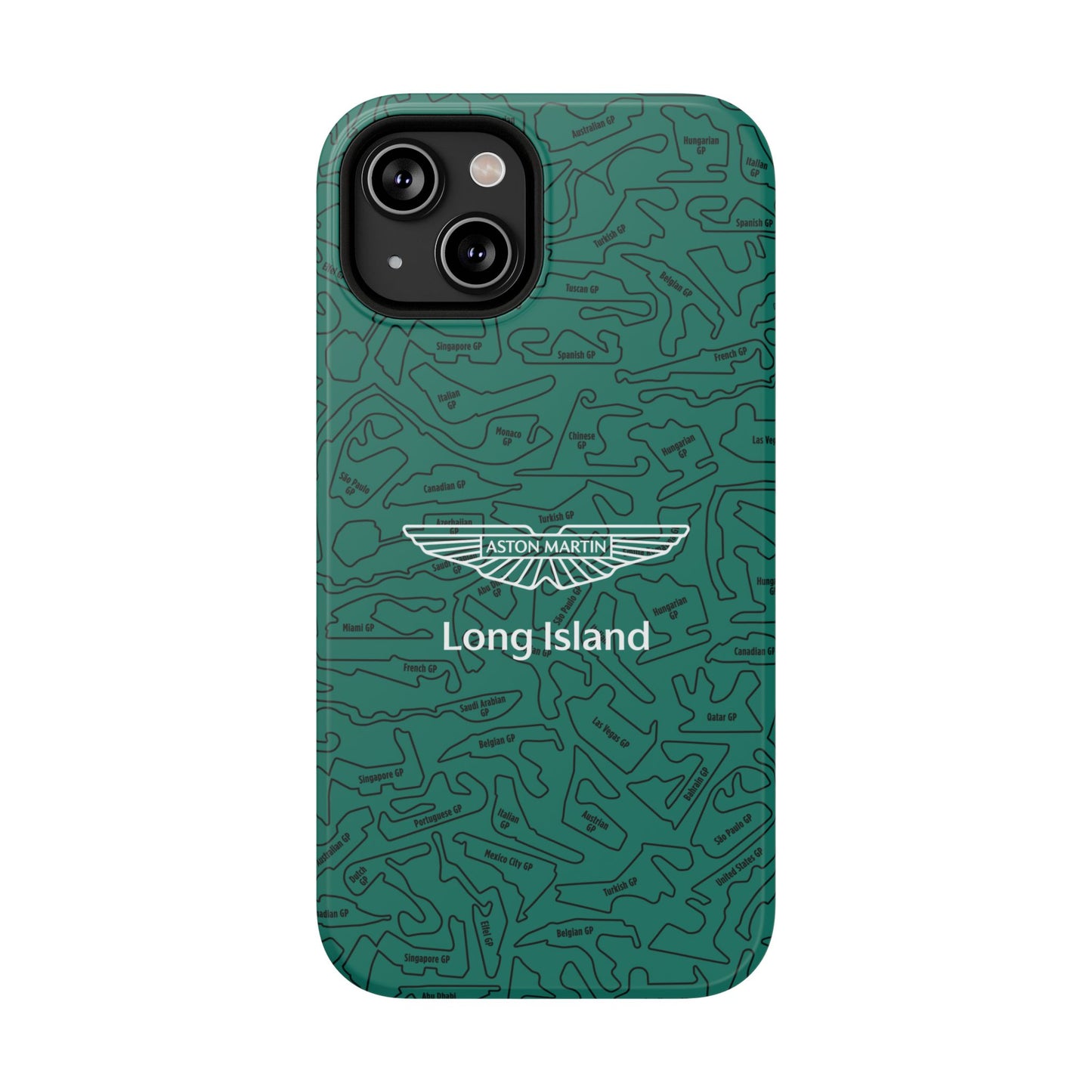 Aston Martin Long Island F1 race Track Inspired Impact-Resistant Phone Case