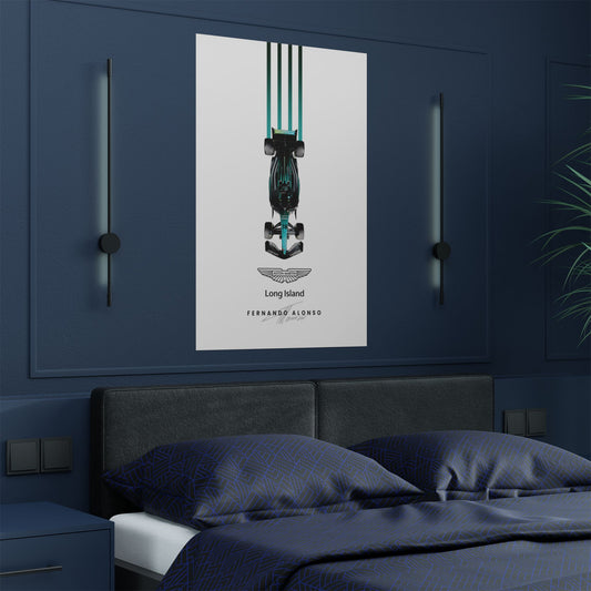 Aston Martin Long Island F1 inspired Satin Poster Fernando Alonso Car Home Decor for F1 Fans