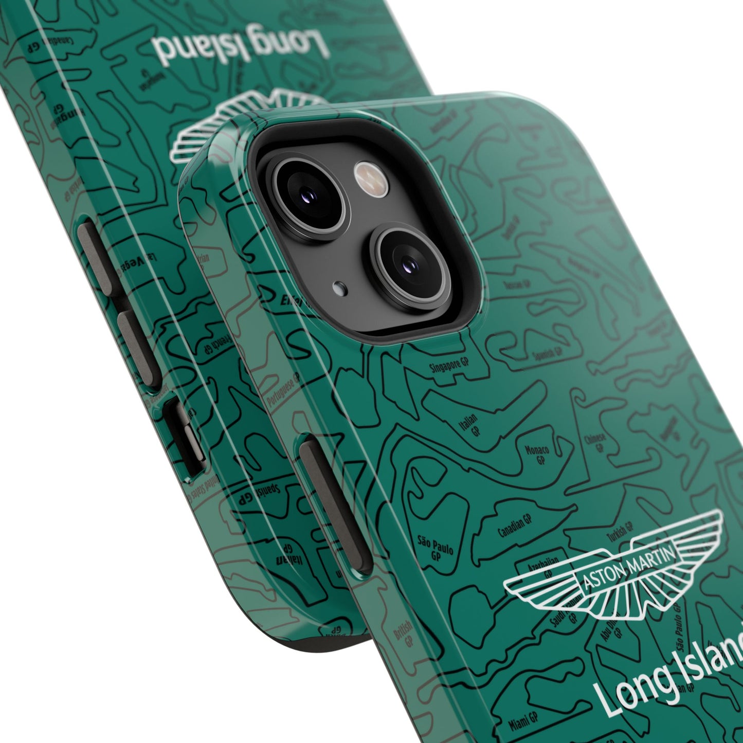 Aston Martin Long Island F1 race Track Inspired Impact-Resistant Phone Case