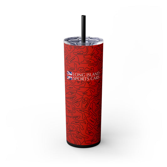 Long Island Sports Cars F1 Race Tracks 20oz Skinny Tumbler with Straw - Sleek Travel Mug for Car Enthusiasts