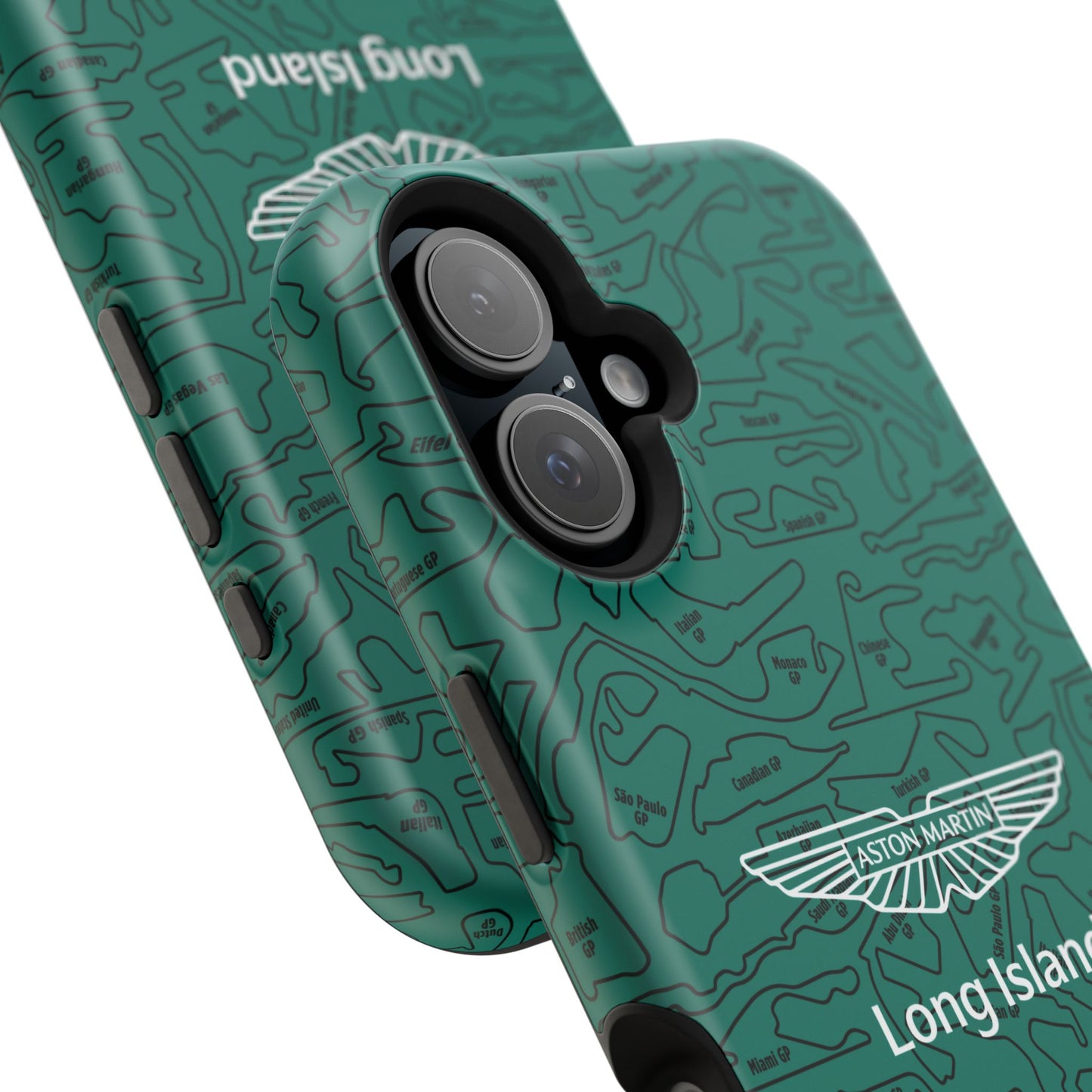 Aston Martin Long Island F1 race Track Inspired Impact-Resistant Phone Case