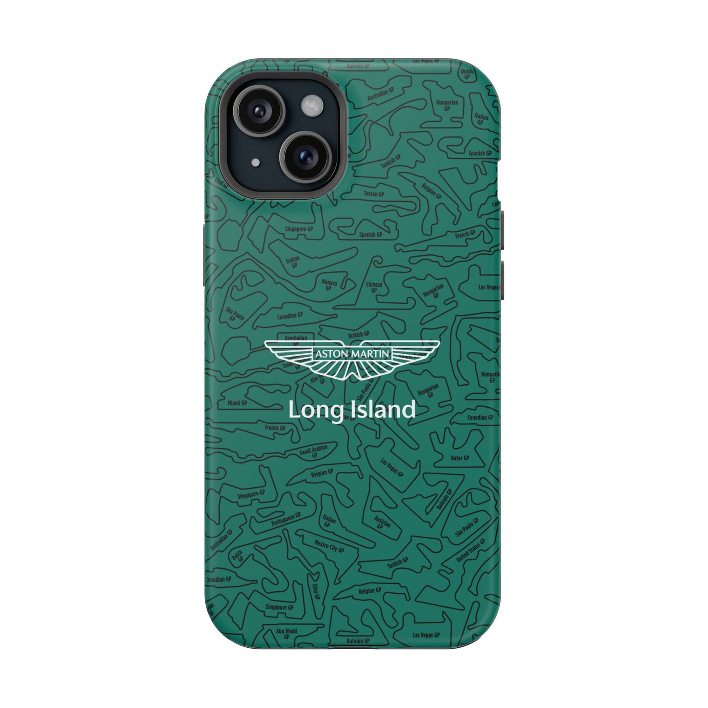 Aston Martin Long Island F1 race Track Inspired Impact-Resistant Phone Case