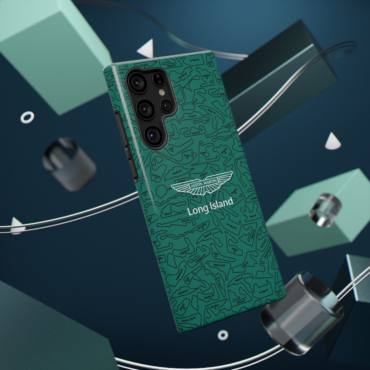 Aston Martin Long Island F1 race Track Inspired Impact-Resistant Phone Case