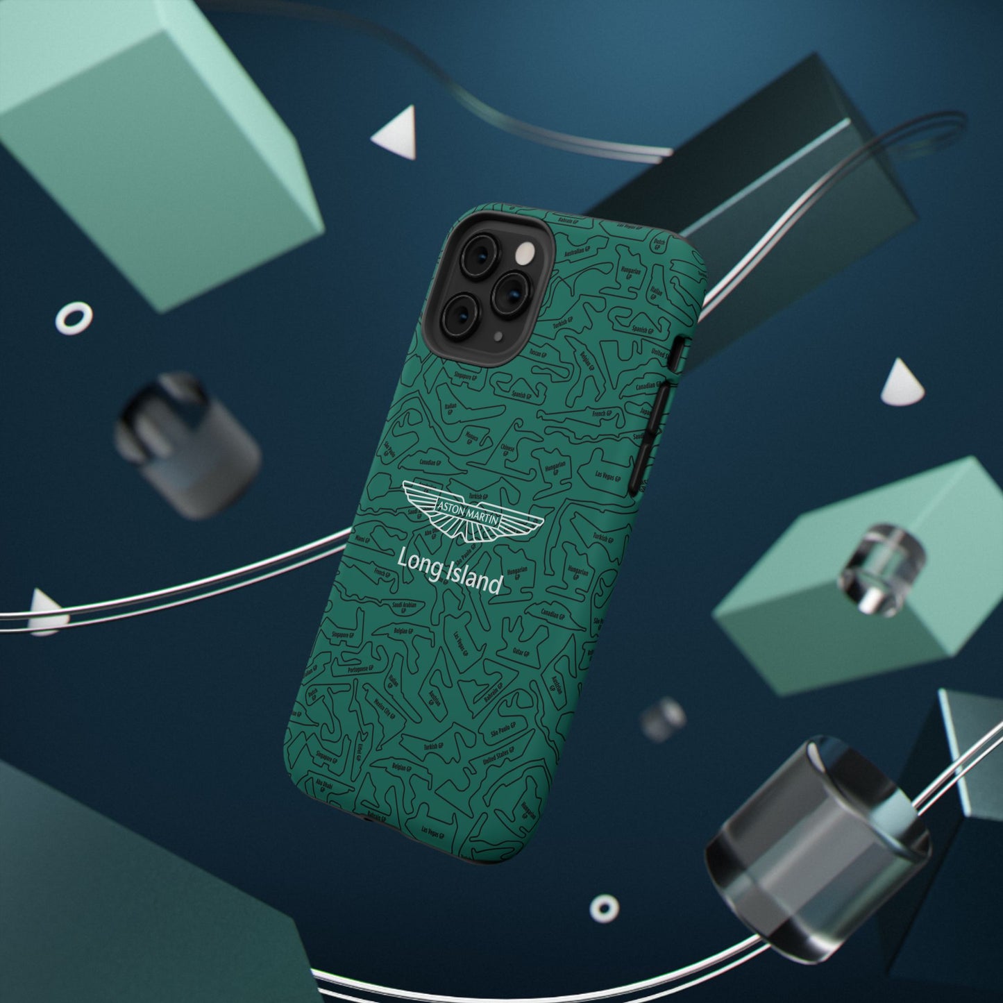 Aston Martin Long Island F1 race Track Inspired Impact-Resistant Phone Case