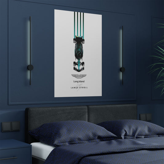 Aston Martin Long Island F1 inspired Satin Poster Lance Stroll Car Home Decor for F1 Fans