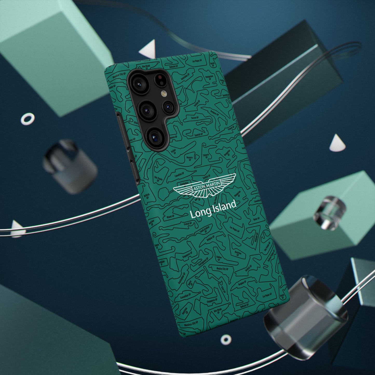 Aston Martin Long Island F1 race Track Inspired Impact-Resistant Phone Case