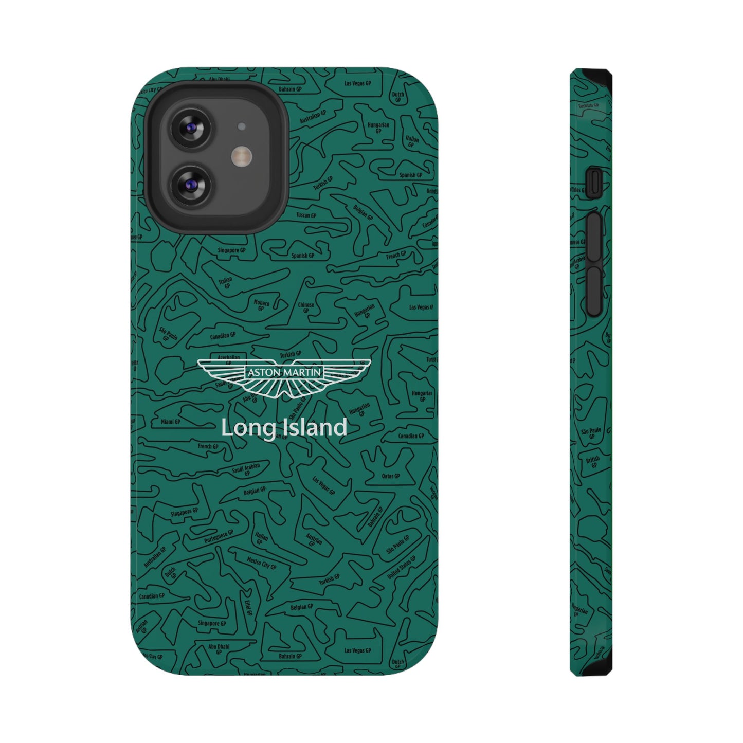 Aston Martin Long Island F1 race Track Inspired Impact-Resistant Phone Case