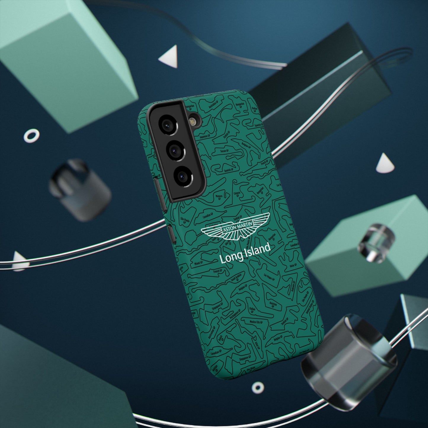 Aston Martin Long Island F1 race Track Inspired Impact-Resistant Phone Case